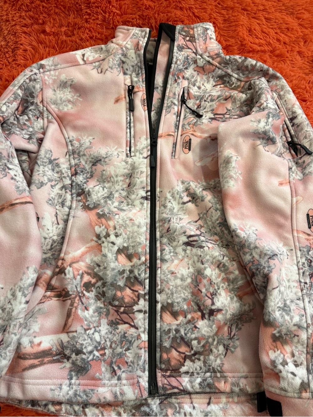 The North Face Women's Pink & Gray Floral Fleece Utility Jacket